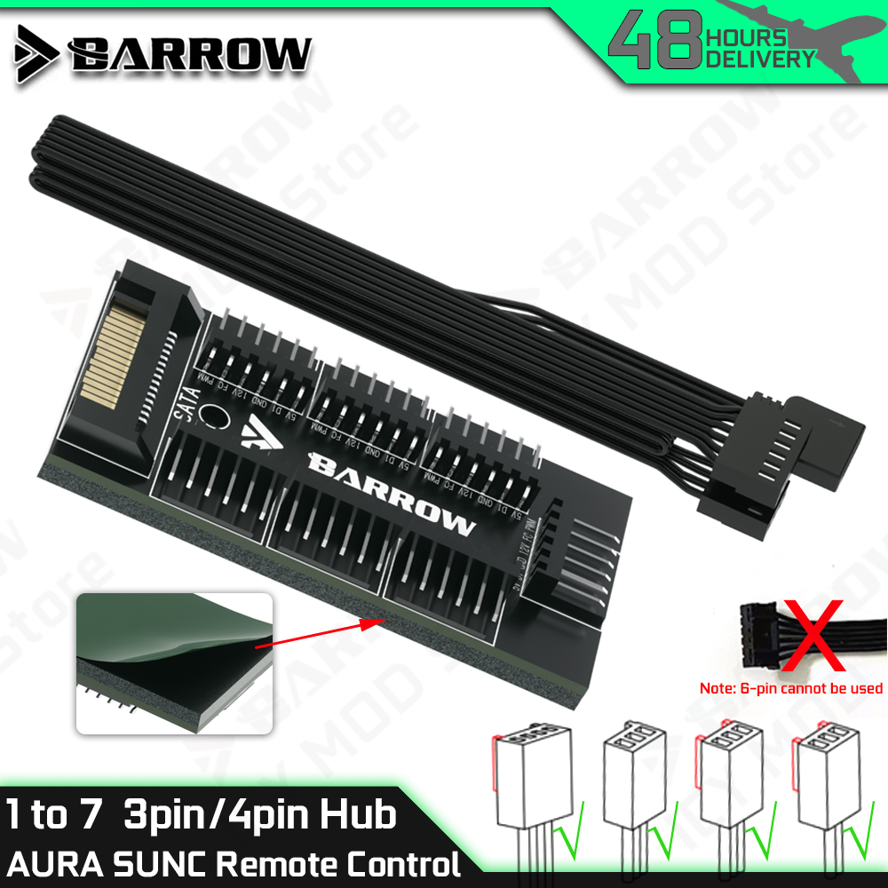 Rgb Hub Sync - Barrow-controladores de ventilador de 7 puertos,