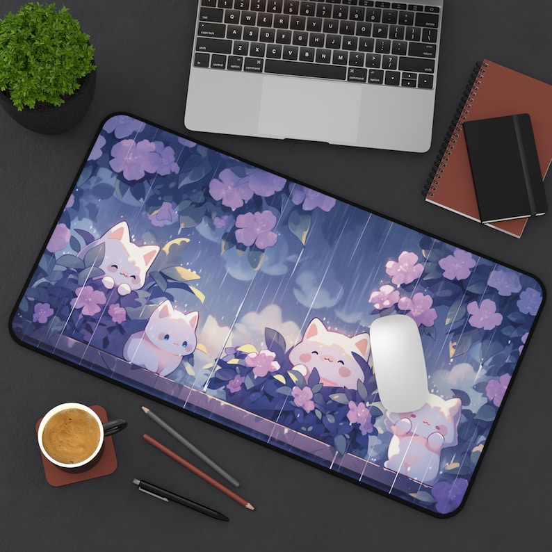 Gaming Accessories Officeworks - Alfombrilla de ratón grande Kawaii Cats