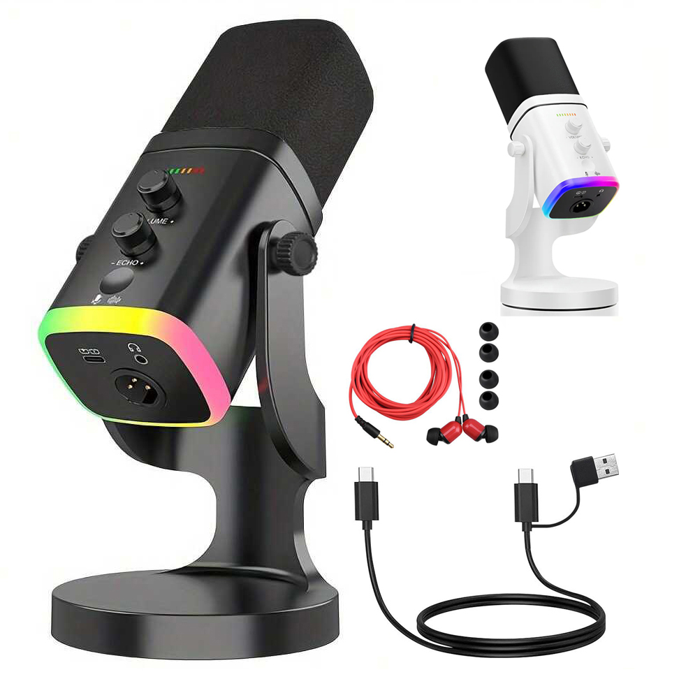 Micrófono Dinámico USB/XLR par - Headset Stand Rgb reseña y precio