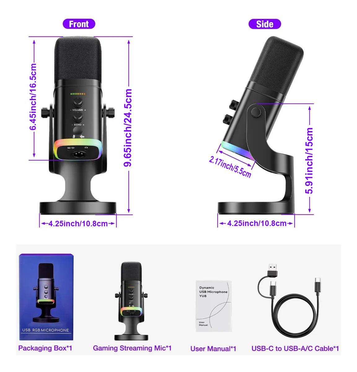 Micrófono Dinámico USB/XLR par - Headset Stand Rgb reseña y precio